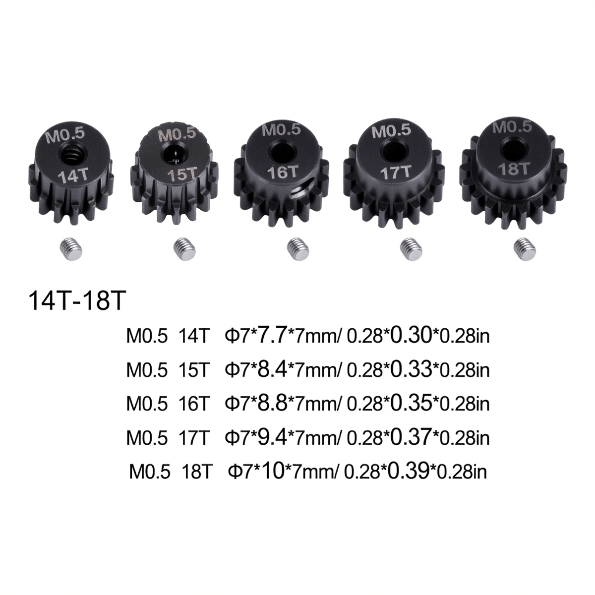 M0.5 2mm Shaft 14T-18T Metal P - đánh giá và giá Rc Hobby Products
