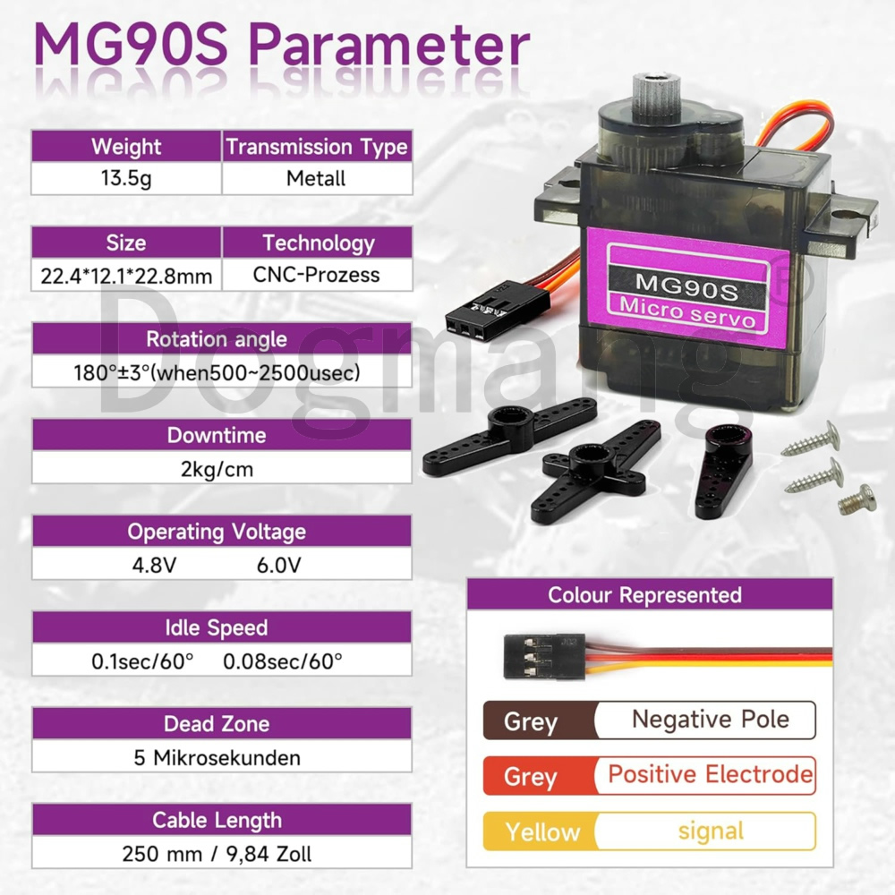 MG90S Servo 1/2/4/10/20/50 Pcs - đánh giá và giá Servo Metal Gear