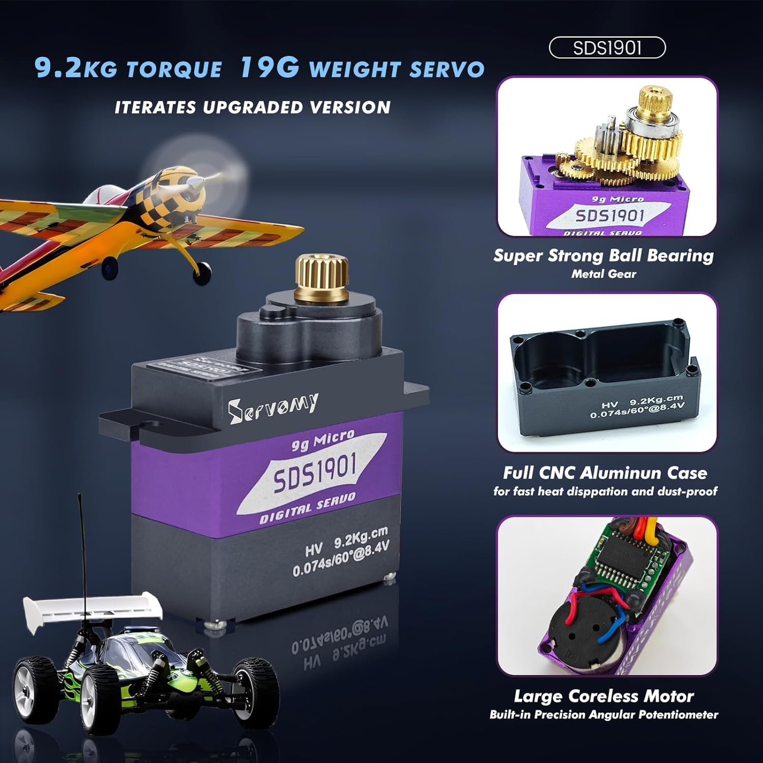 SERVOMY-SDS1901 Digital 9G Mic - đánh giá và giá Servo Metal Gear