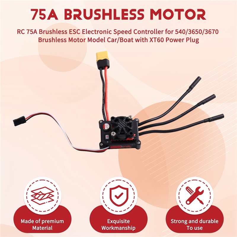 MACH-RC 75A Brushless ESC Elec - đánh giá và giá Brushless Motor 3650