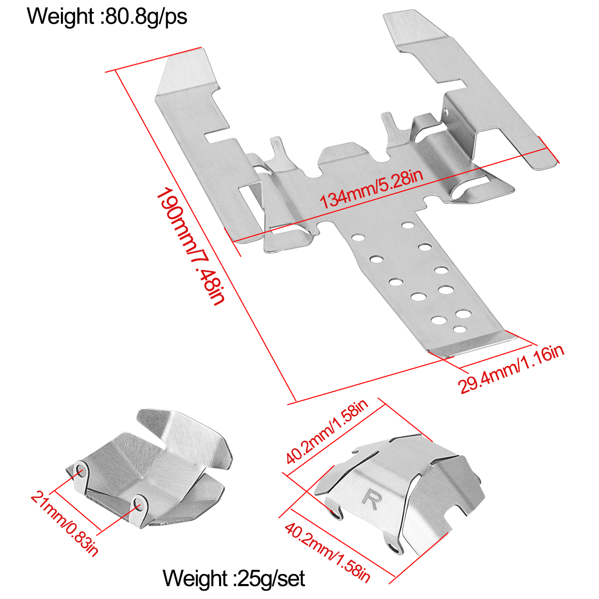Stainless Steel Skid Plate Cha - đánh giá và giá Rc Hobby Racing